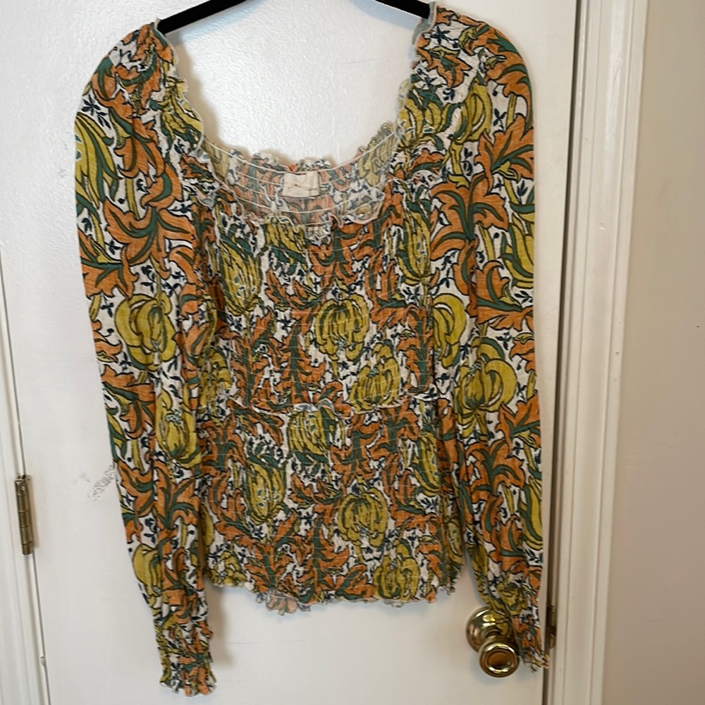 Anthropologie 70s long sleeve blouse